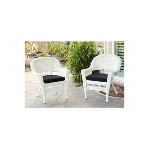 HomeStock Zen Zone Chair Set of 2, Durable Resin Wicker, Weather-Resistant with Cushions - 1 of 4