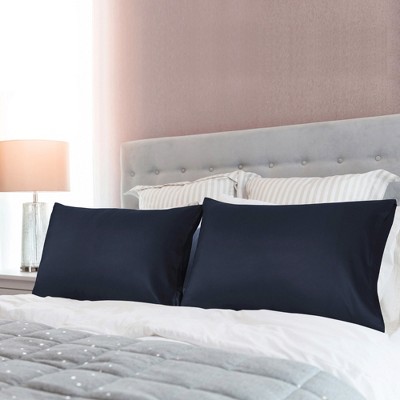 2 Pcs King 20"x36" 1800 Series Soft Brushed Microfiber Envelope Pillow Cases Navy Blue - PiccoCasa