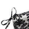 Essence Damask 2pc Outdoor Seat Cushion Set - Black/White Floral - Pillow Perfect - 2 of 4
