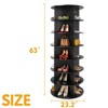 7 Tier Rotating Shoe Rack Tower, Revolving Shoe Rack Storage, Round Carousel Vertical Handbag and Shoe Organizer ,Black - 3 of 4