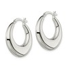 Black Bow Jewelry Puffed Round Hoop Earrings in Sterling Silver - 25mm (1 in) - 2 of 4
