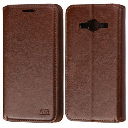 Mybat For Samsung Galaxy J2 2016 Brown Leather Fabric Case Cover W Stand W Card Slot Target