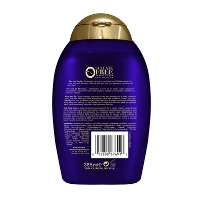 Ogx Blonde Enhanced + Purple Toning Shampoo - 13 Fl Oz : Target