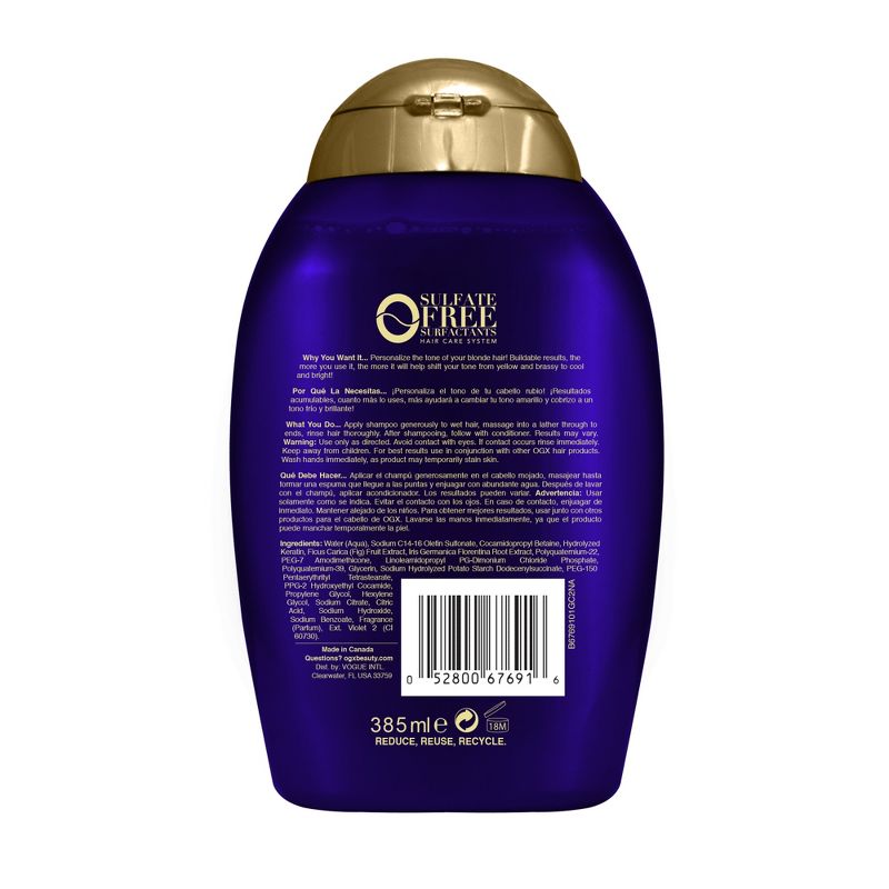 OGX Blonde Enhanced + Purple Toning Shampoo - 13 fl oz, 3 of 7