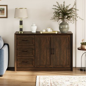 Famapy Wood - Grain Buffet Chest Kitchen Cabinet with Anti - Tipping Device - 3 Drawers+2 Doors for Kitchens or Living Room Storage - 1 of 4