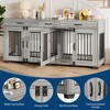 Dog Crate Furniture, Double Dog Crate 71-Inch - 3 Drawers Removable Divider Heavy-Duty MDF Steel Frame for 2 Large Dogs Indoor - 4 of 4