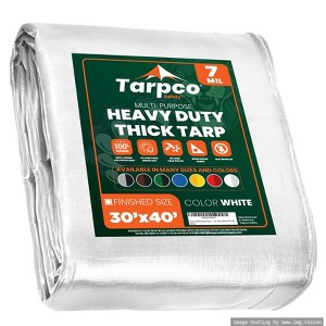 Tarpco Safety Heavy Duty 7 Mil Tarp Cover, UV Resistant, Rip Proof for Roof, Camping, Patio, Pool, Boat - 1 of 4