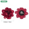 Unique Bargains Alloy Satin Fabric Big Rose Flower Dainty Brooches and Pins 4 Pcs - 3 of 4