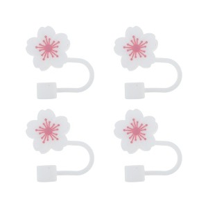 Unique Bargains Begonia Flower Straw Cover Cap 4 Pcs - 1 of 4