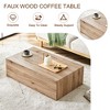FURNIinspire End Tables Light Wood Texture MDF End Table, Simple Modern Style, Coffee Table End Table For Living Room, Brown, 43"*22"*17" - 4 of 4