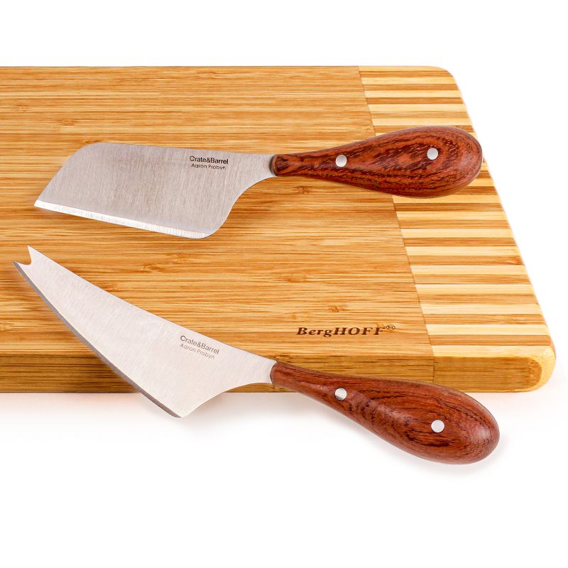 BergHOFF Bamboo 3Pc Rectangle Two-Toned Cutting Board and Aaron Probyn Cheese Knives, 2 of 13