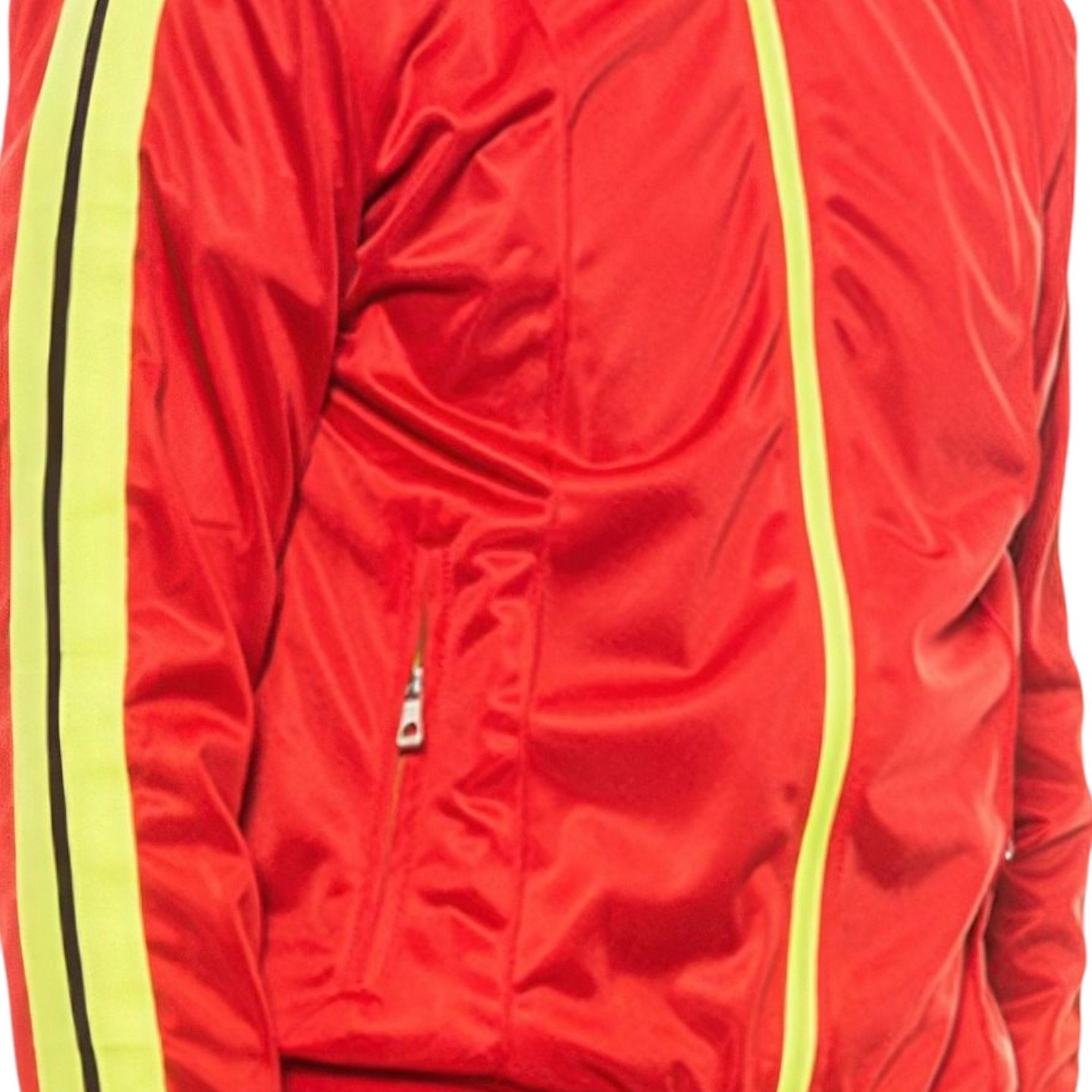 Мужская куртка Slickblue Athletic Single Stripe Tape Sleeve Full Zip Track Jacket, Workout & Everyday Wear, Red, цвет: Полосатый — фото 2