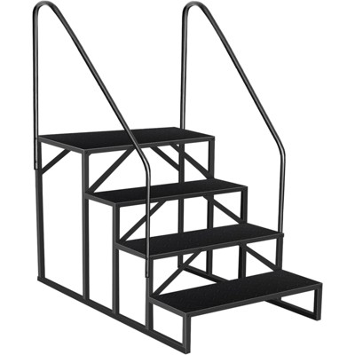 RV Steps with Handrail, Portable Pool Ladder Hot Tub Steps with Handrail, 660 Lbs Load Capacity RV Stairs