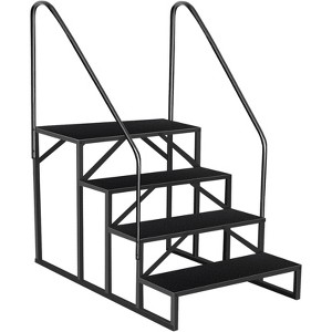 RV Steps with Handrail, Portable Pool Ladder Hot Tub Steps with Handrail, 660 Lbs Load Capacity RV Stairs - 1 of 2