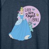 Women's - Disney Princess - Late For My Ball Lightweight French Terry Wide Neck Long Sleeve Shirt - 2 of 4