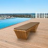 Fortune Candy 62.8" Solid Fir Wood Patio Bench - Weatherproof Cushion & Wood Varnish Coating for Outdoor (Brown) - 4 of 4