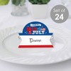 Big Dot of Happiness Firecracker 4th of July - Red, White and Royal Blue Party Tent Buffet Card - Table Setting Name Place Cards - Set of 24 - 2 of 4