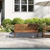 HOMLUX 2-Person Outdoor Patio Garden Bench Loveseat Porch Chair Solid Wood with Armrest, Small Table - 2 of 4