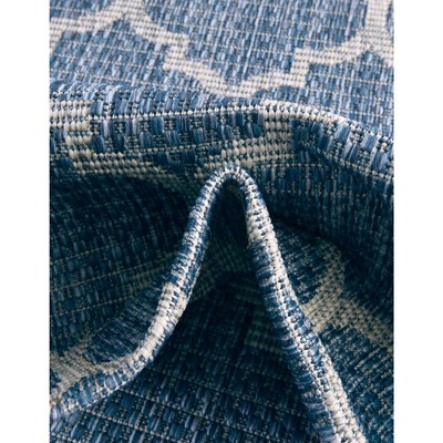 Unique Loom 6' 1 x 9' 0 Rectangle Indoor/Outdoor Trellis Navy Blue Area Rug