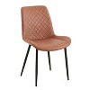 CAVINAS Mid-Century Modern Dining Chair with Metal Legs and High Back, Faux Leather Upholstered Armless Side Chair, Set of 4 - 3 of 4