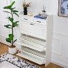 32.6" Two-Drawer Three-Fold Door Shoe Cabinet, Multi-Tier Large Storage Shoe Rack with Top Shelf-- Frevyn - 2 of 4