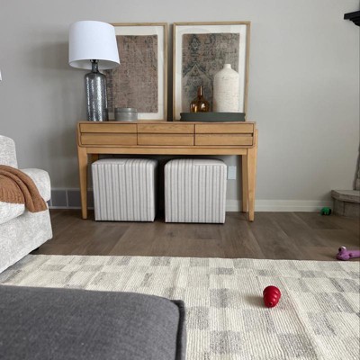 7'x10' Irregular Checkerboard Tufted Rug Cream - Threshold™ Designed ...