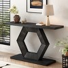 Modern Wood Console Tables with Hollow Hexagon Base, Unique Console Tables for Entryway, Hallway or Living Room Accent Display-The Pop Home - 2 of 4