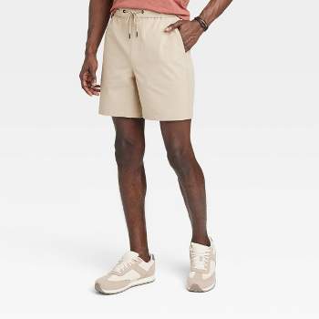 Men's 7" Regular Fit Tech Pull-On Shorts - Goodfellow & Co™ Light Taupe
