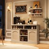 Jojoka Rattan Buffet Storage Cabinet, 47" Sideboard Coffee Bar Cabinet with 2 Rattan Doors - 2 of 4