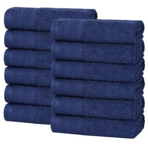 Honeycomb Waffle Border Cotton Medium Weight Towel Set by Blue Nile Mills - 1 of 4