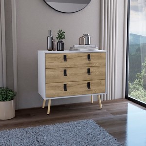 CAVINAS 3 Drawer Dresser for Bedroom,Dressers & Chest of Drawers with Wooden Legs for Living Room,Office,Entryway - 1 of 4