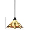 Toltec Lighting Any 1 - Light Pendant in  Matte Black with 16" Zion Art Glass Shade - 2 of 2