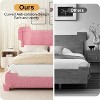 Dyonery Boucle Bed Frame,Black Upholstered Teddy Fabric Bed Frame with Headboard,No Box Spring Required, Adjustable Headboard, Easy Assembly - 3 of 4