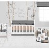 Bacati - Owls in the Woods Beige/Gray 6 pc Crib Bedding Set with Long Rail Guard Cover - 4 of 4