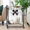 ZACHVO 2-Tier Bar Cart with Bottle Racks & Glass Holders, Wood Color, Mobile Beverage Cart on Wheels for Kitchen & Living Room - 4 of 4