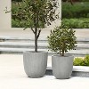LuxenHome 2-Piece Tapered Round Plastic Planters Set, Mediterranean Gray - 2 of 4