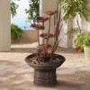 John Timberland Water Lilies and Cat Tails Rustic Cascading Outdoor Floor Water Fountain 33" for Yard Garden Patio Home Deck Porch House Exterior Roof - image 2 of 4