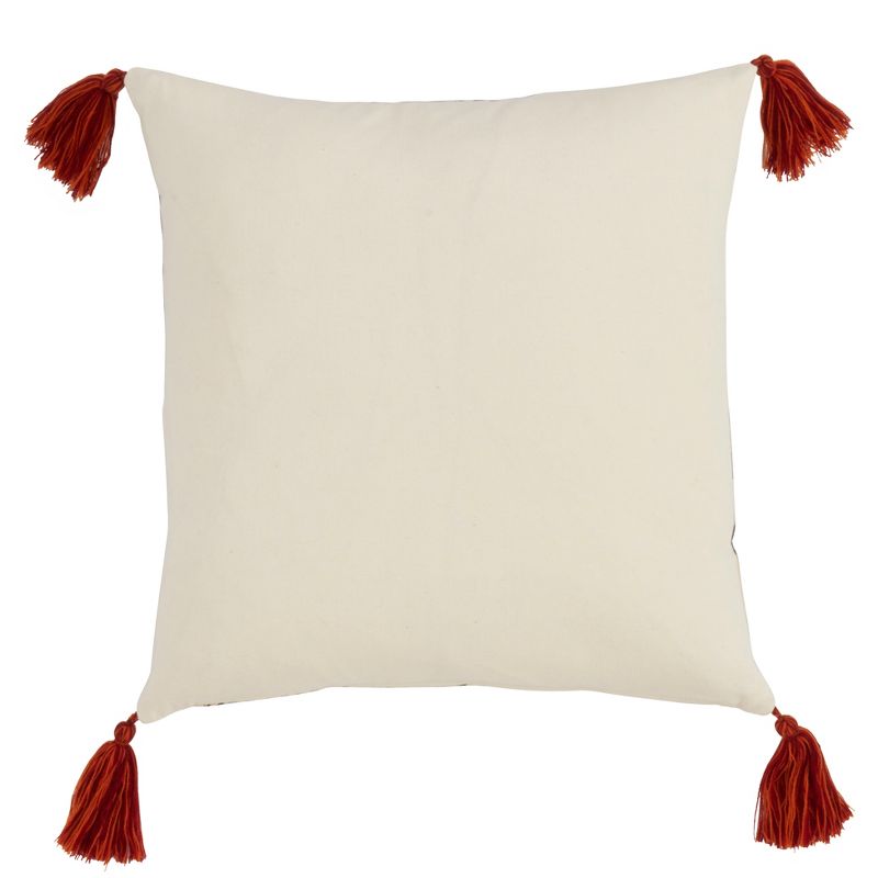 Saro Lifestyle Llama Tassel Pillow - Down Filled, 18" Square, Multi, 2 of 3
