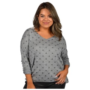 Catherine Lillywhite's Womens Long Sleeve Glitter Polka Dot Top - 1 of 2