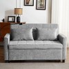 56.9" Chenille Convertible Loveseat Sofa Bed with Adjustable Backrest, USB Ports, Phone Holder, and Side Pockets - 4 of 4