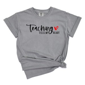 Simply Sage Market Teaching Fills My Heart Garment Dyed Tee - 1 of 4