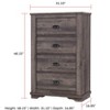 Okak Modern Wooden Dresser for Bedroom with 4 Drawers, Storage Chest of Drawers Nightstand Bed Side Cabinet for Living Room Hallway, Gray - 2 of 4