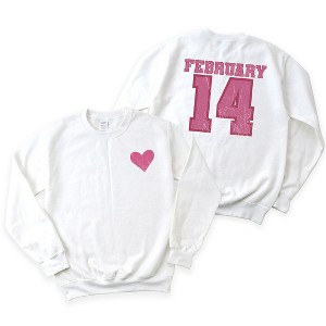 Simply Sage Market Women's Graphic Sweatshirt February Fourteenth Front And Back Design - 1 of 4