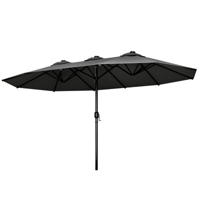 Sevobal Patio Umbrellas Double Sided Twin Patio Umbrella Sun Shade, Outdoor Usage for Garden, Lawn, Beach, Extra Large, Gray, 181.1“*106.2"*94.5"