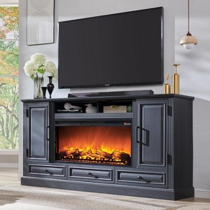 SinCiDo 35.7″ Tall Farmhouse Fireplace TV Stand for 80 Inch TV, 36″ Electric Fireplace, Entertainment Center w/ Cabinets & Drawers - 1 of 4