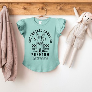 The Juniper Shop Cottontail Candy Premium Chocolate Flutter Sleeve Tee - 1 of 4