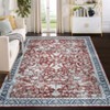 Coolmee Area Rugs Machine Washable Carpet Vintage Floral Low Pile Non Shedding Soft Area Rugs for Living Room Bedroom - 2 of 4