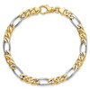 Black Bow Jewelry Men's 14k Yellow & White Gold 6.2mm Figaro Chain Bracelet - 4 of 4