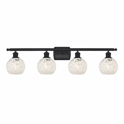 White Mouchette - 4 Light Bath Vanity In Modern Style-9 Inches Tall and 36 Inches Wide