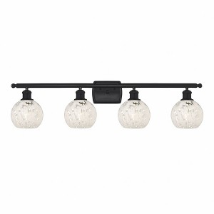 White Mouchette - 4 Light Bath Vanity In Modern Style-9 Inches Tall and 36 Inches Wide - 1 of 1